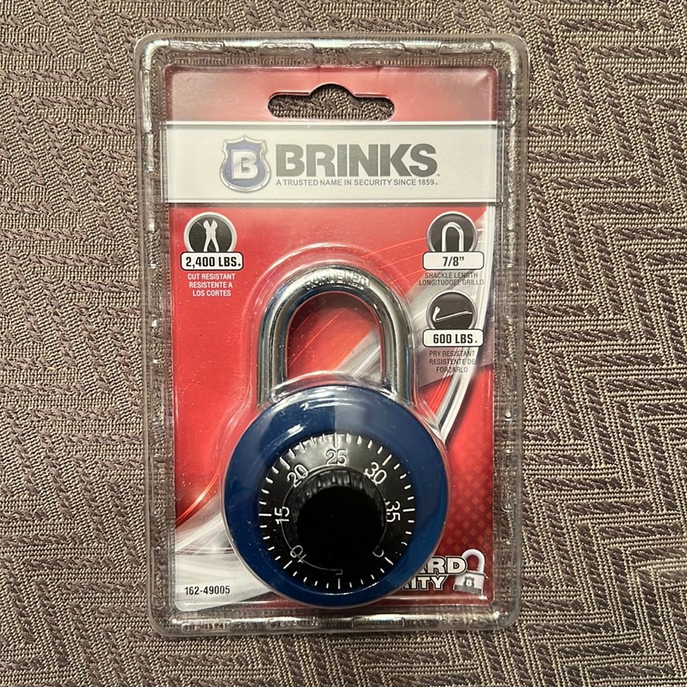 NEW Brinks dial combination lock blue never opened never used